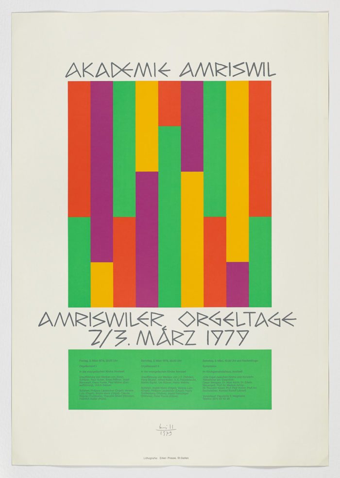 Amiriswiler Orgeltage, 1979, Max Bill