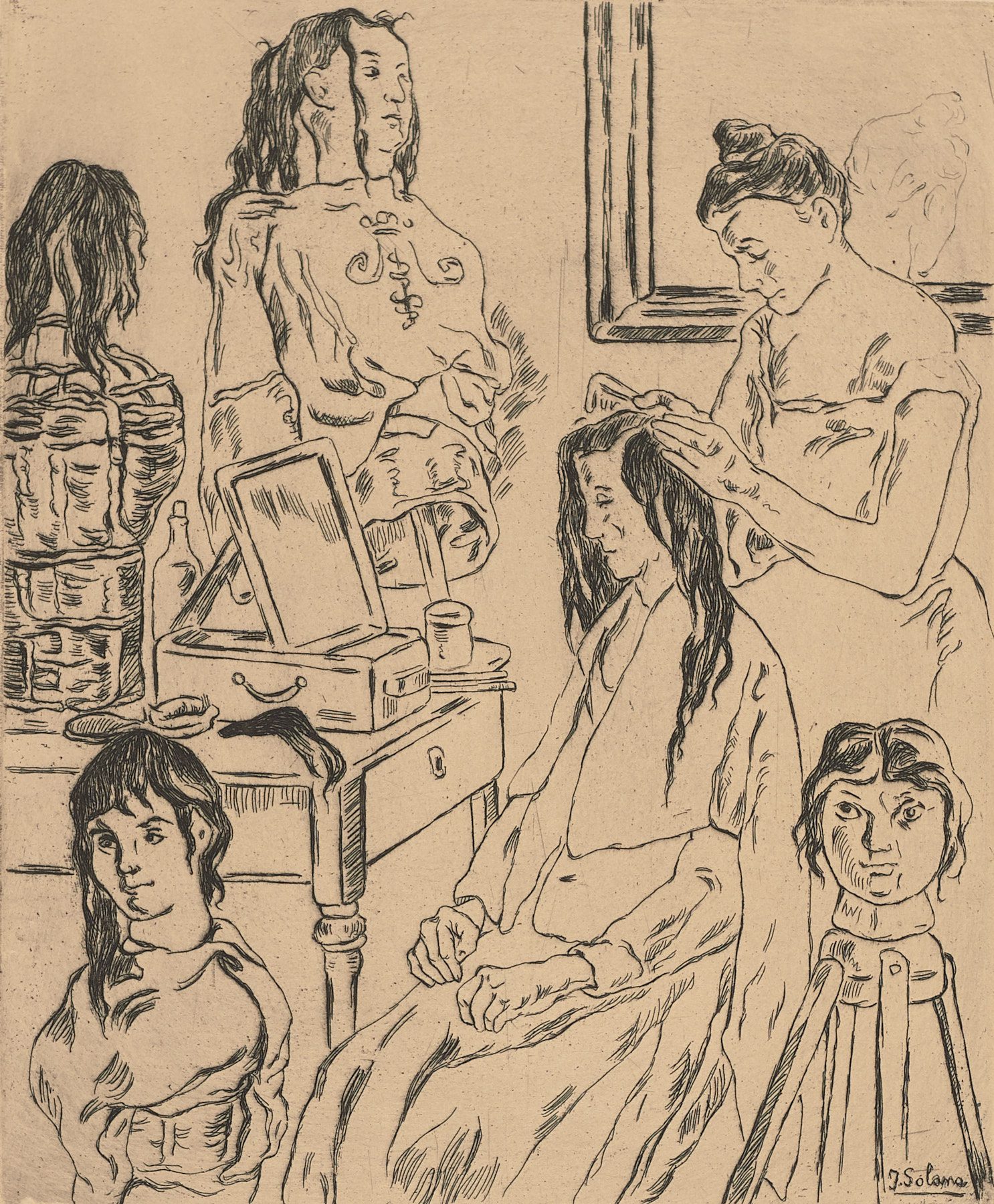 La peinadora (Nº 3), José Gutiérrez Solano