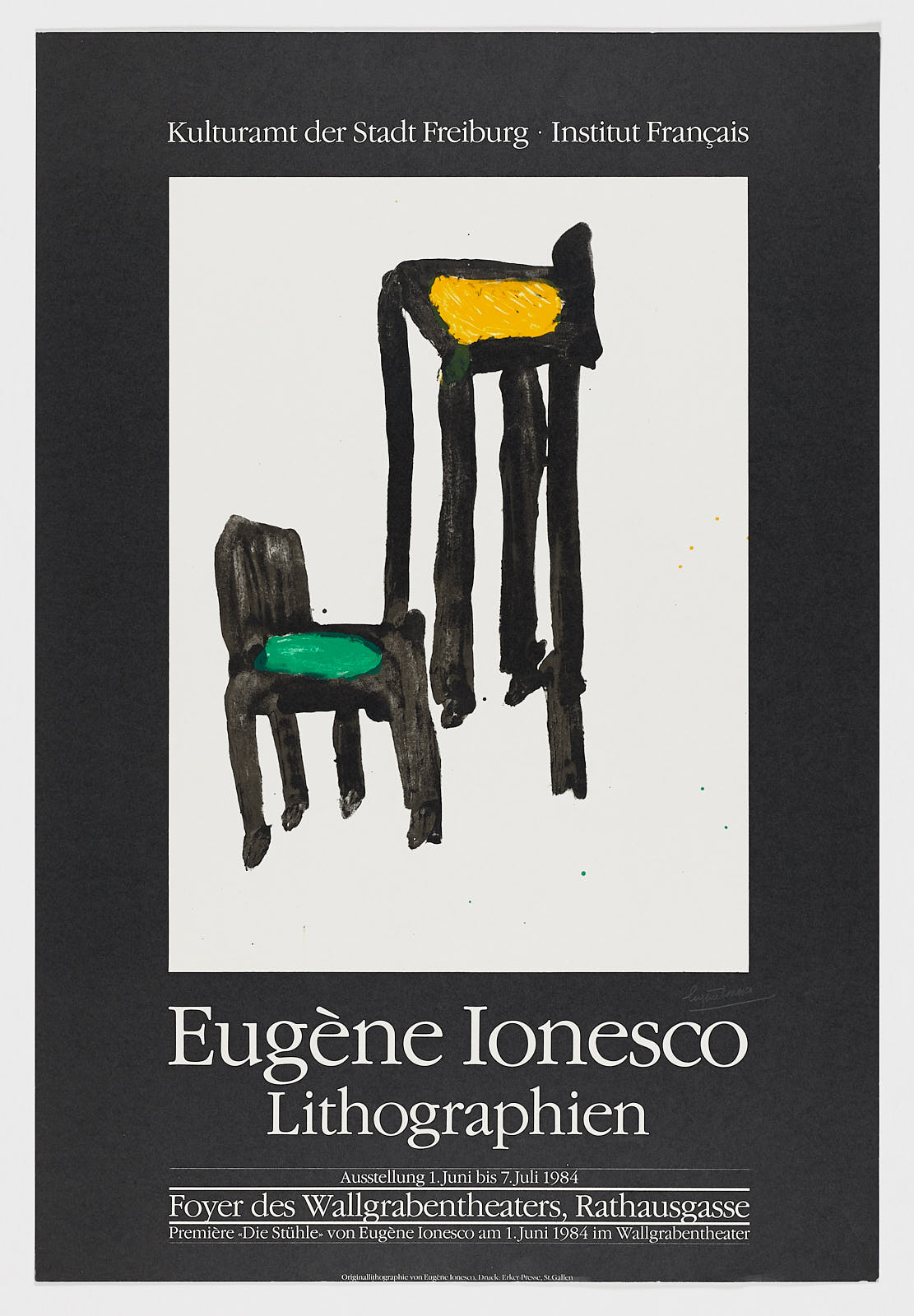 Lithographien. Institut Français, 1984, Eugene Ionesco