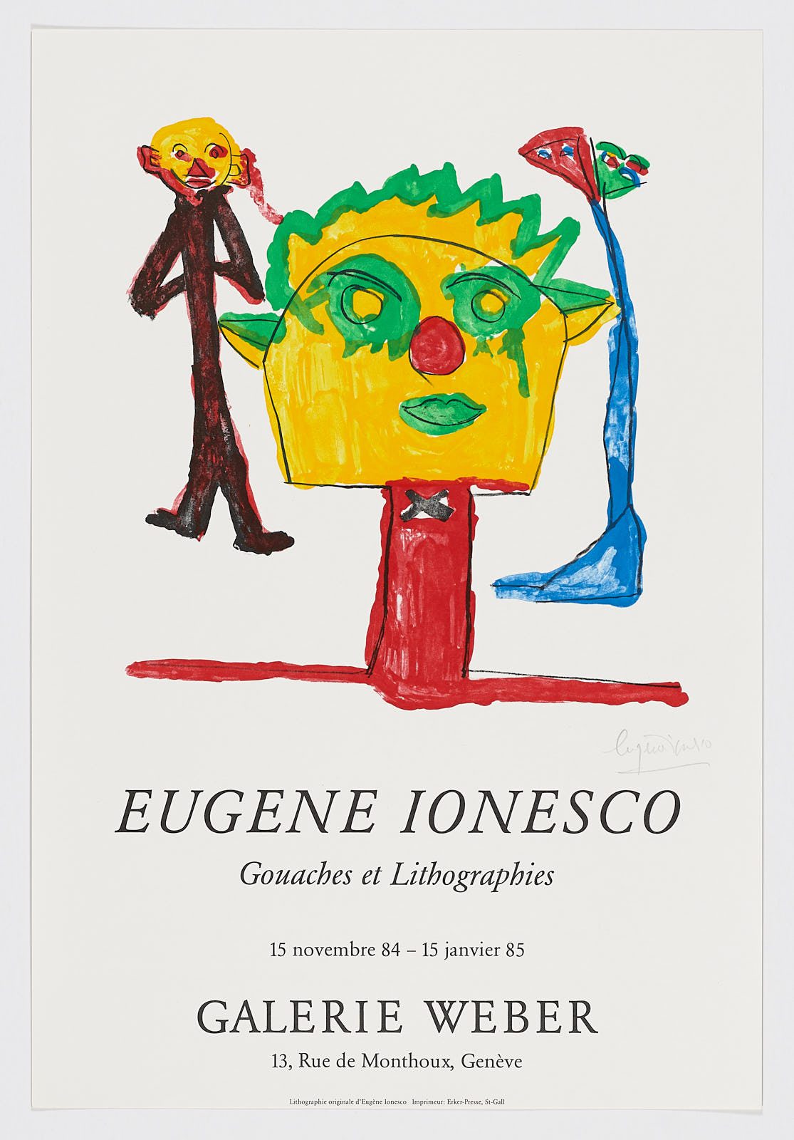 Galerié Weber, Géneve, 1985, Eugene Ionesco