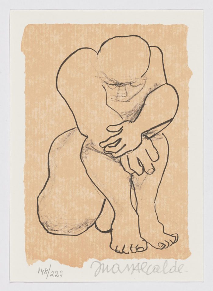 Sentada en el suelo, Juan Alcalde