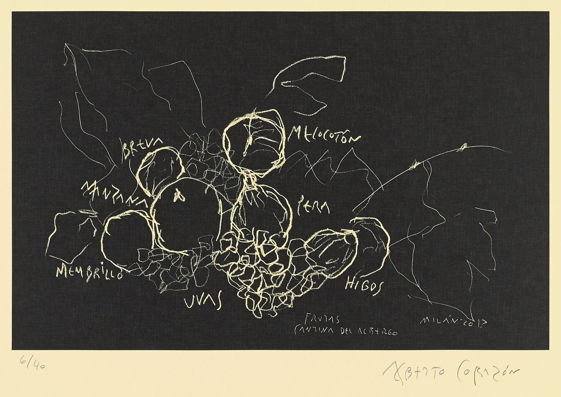 Frutas. Cantina del Albergo. Milán, 2013, Alberto Corazón