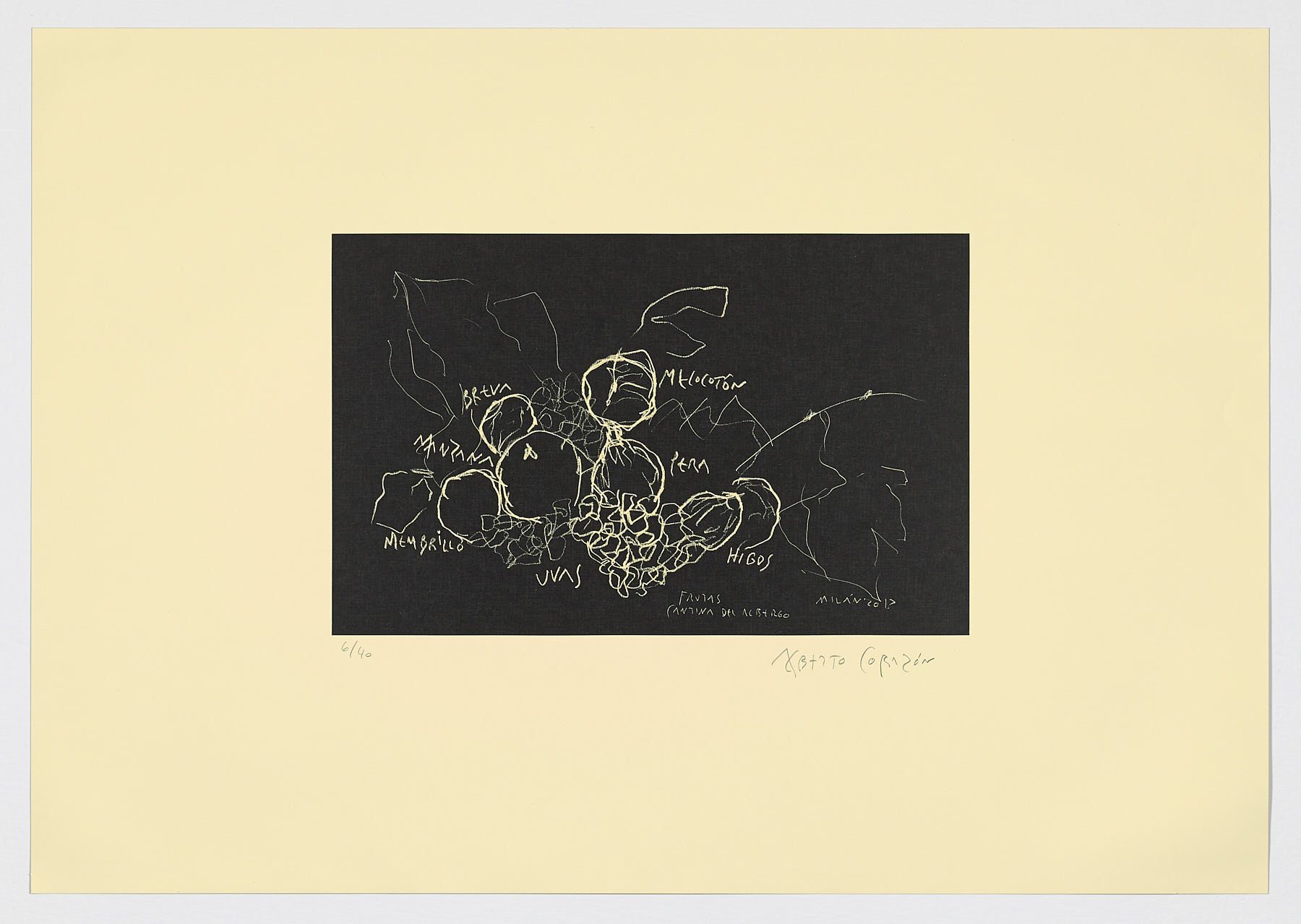 Frutas. Cantina del Albergo. Milán, 2013, Alberto Corazón