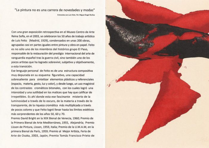 Textos y poemas, Luis Feito (detalle interior 1)