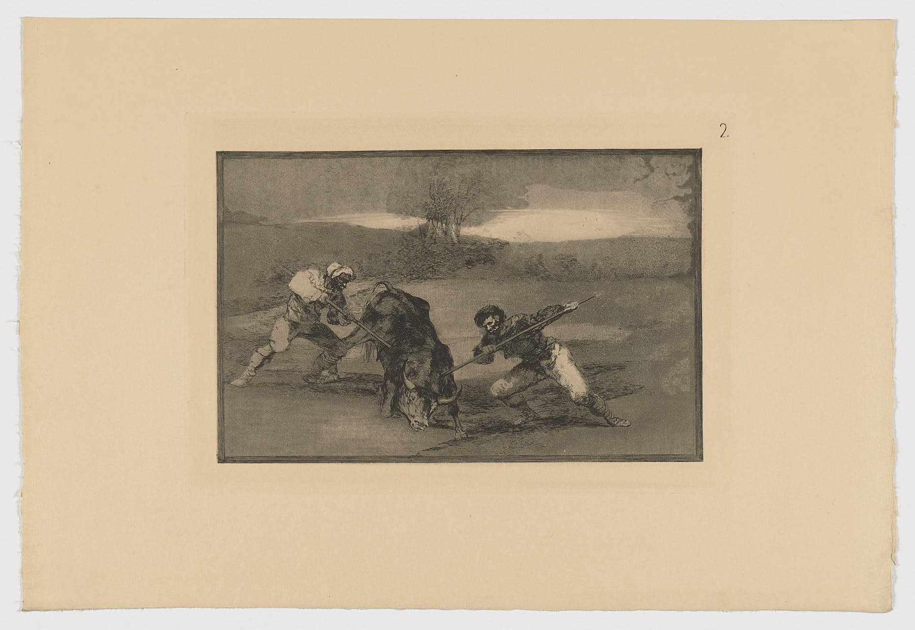 Otro modo de cazar á pie, Francisco de Goya