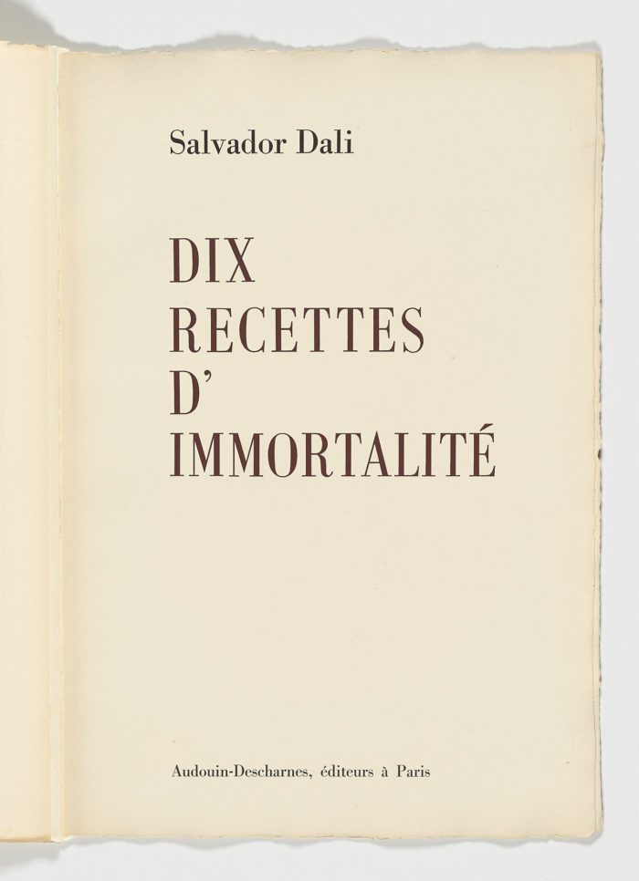 Dix Recettes d’Immortalite, 1973, Salvador Dalí