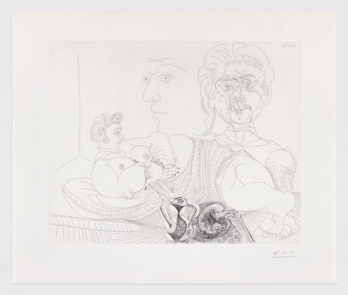 Vieja modelo posa como la joven odalisca. La doble mirada del pintor (State III), 1975, Pablo Picasso