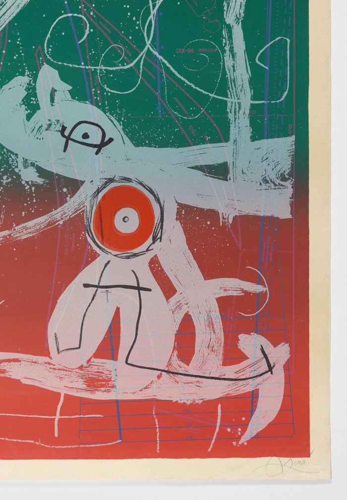 Le délire du couturier - bleu, rouge, vert (El delirio de la moda - azul, rojo, verde), 1969, Joan Miró