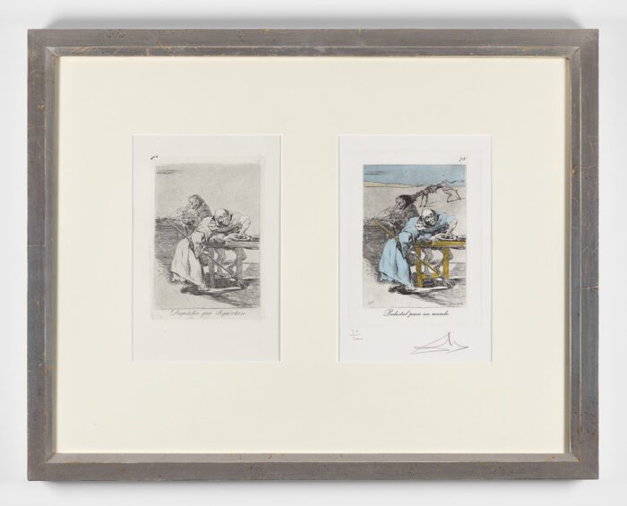 Despacha que dispiertan y Pedestal para un mundo. Capricho Nº 78 (díptico), Salvador Dalí y Francisco de Goya