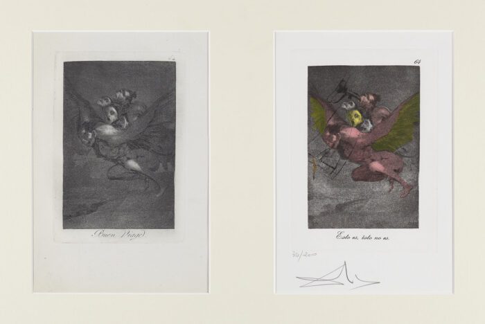 Buen viage y Esto es, ésto no es. Capricho Nº 64 (díptico), Salvador Dalí y Francisco de Goya