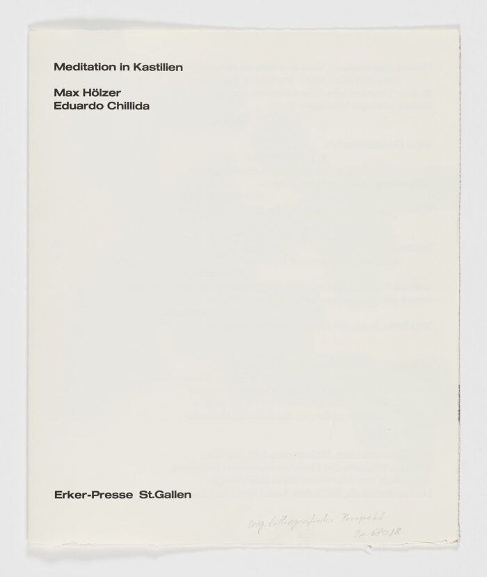 Max Hölzer: Meditation in Kastilien, 1968, Eduardo Chillida