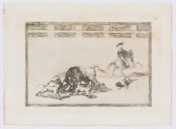 Tauromaquia. Echan perros al toro, 1814 - 1816, Francisco de Goya
