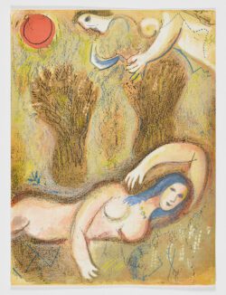 Booz se réveille et voit Ruth à ses Pieds, 1960, Marc Chagall