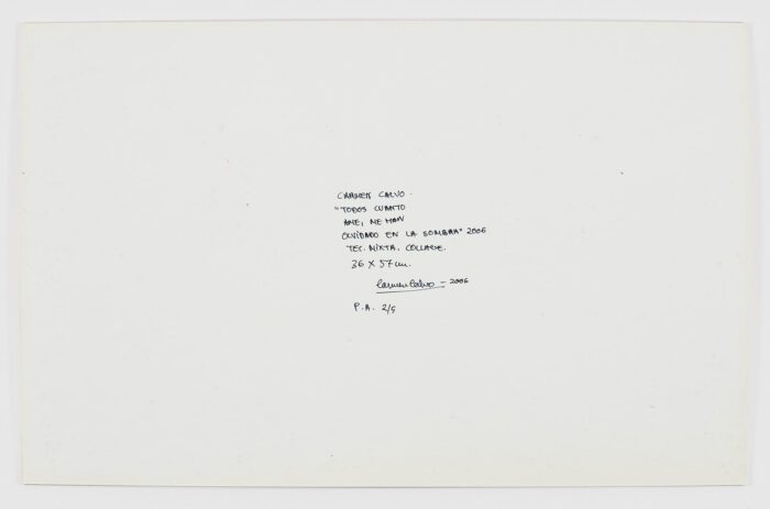 Todos cuanto ame, me han olvidado en la sombra, 2006, Carmen Calvo