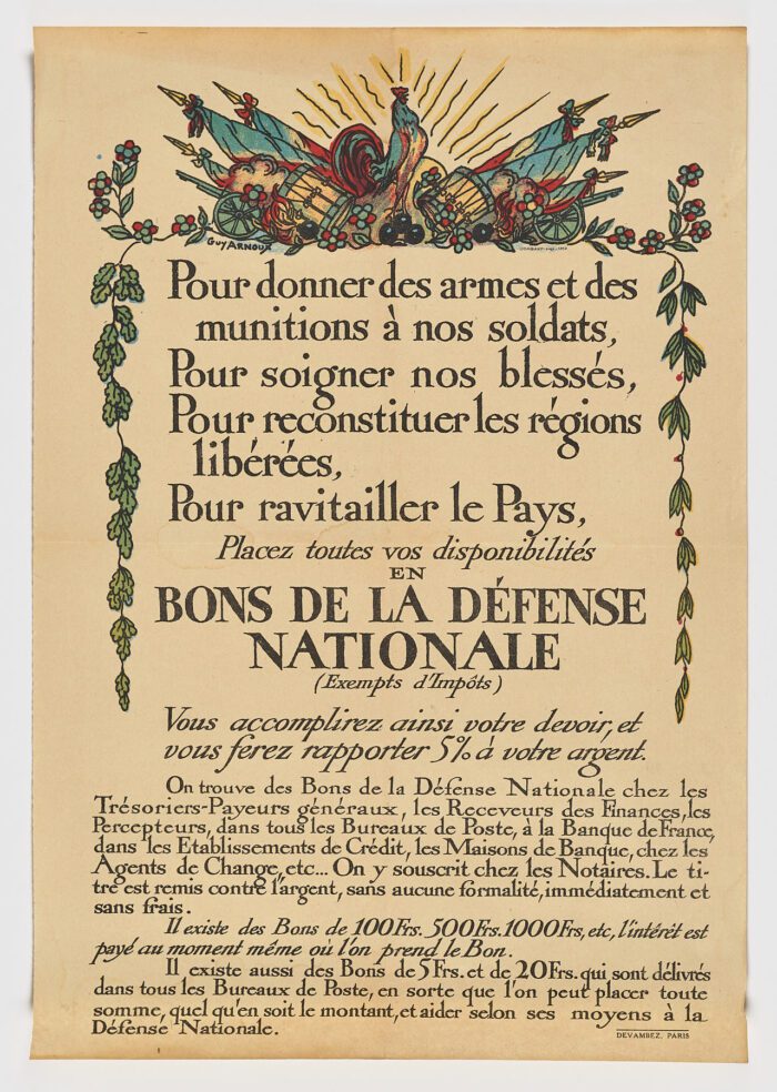 Pour donner des armes. Bons de la Défense Nationale, 1917, Guy Arnoux