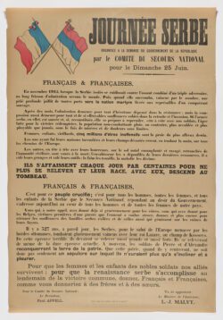 Journée Serbe Organisée par Le Comité du Secours National pour le Dimanche 25 Juin