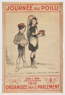 JOURNEE DU POILU, organisée par le parlement - Pour que papa vienne en permission, s'il vous plaît, 1915, Francisque Poulbot
