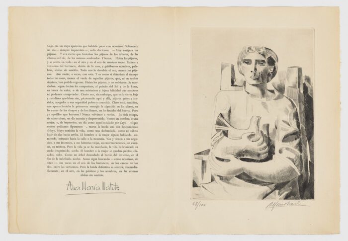 Mujer con pájaro, Alfonso Fraile