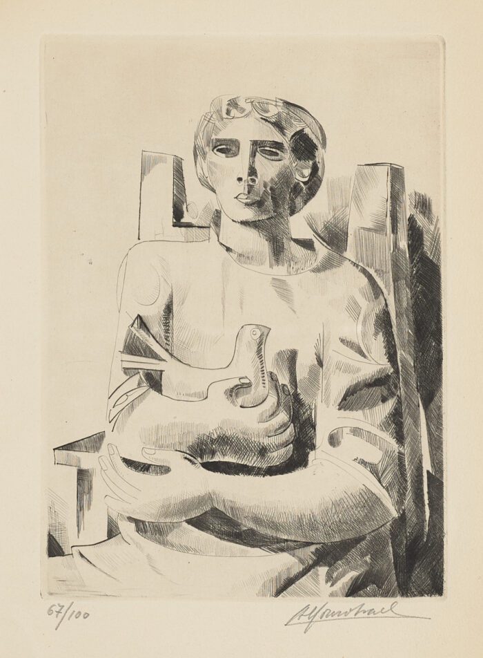 Mujer con pájaro, Alfonso Fraile