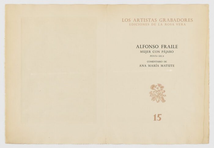 Mujer con pájaro, Alfonso Fraile