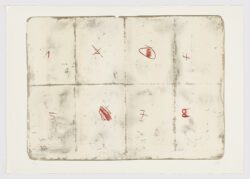 Toile pliée et chiffres, Antoni Tàpies