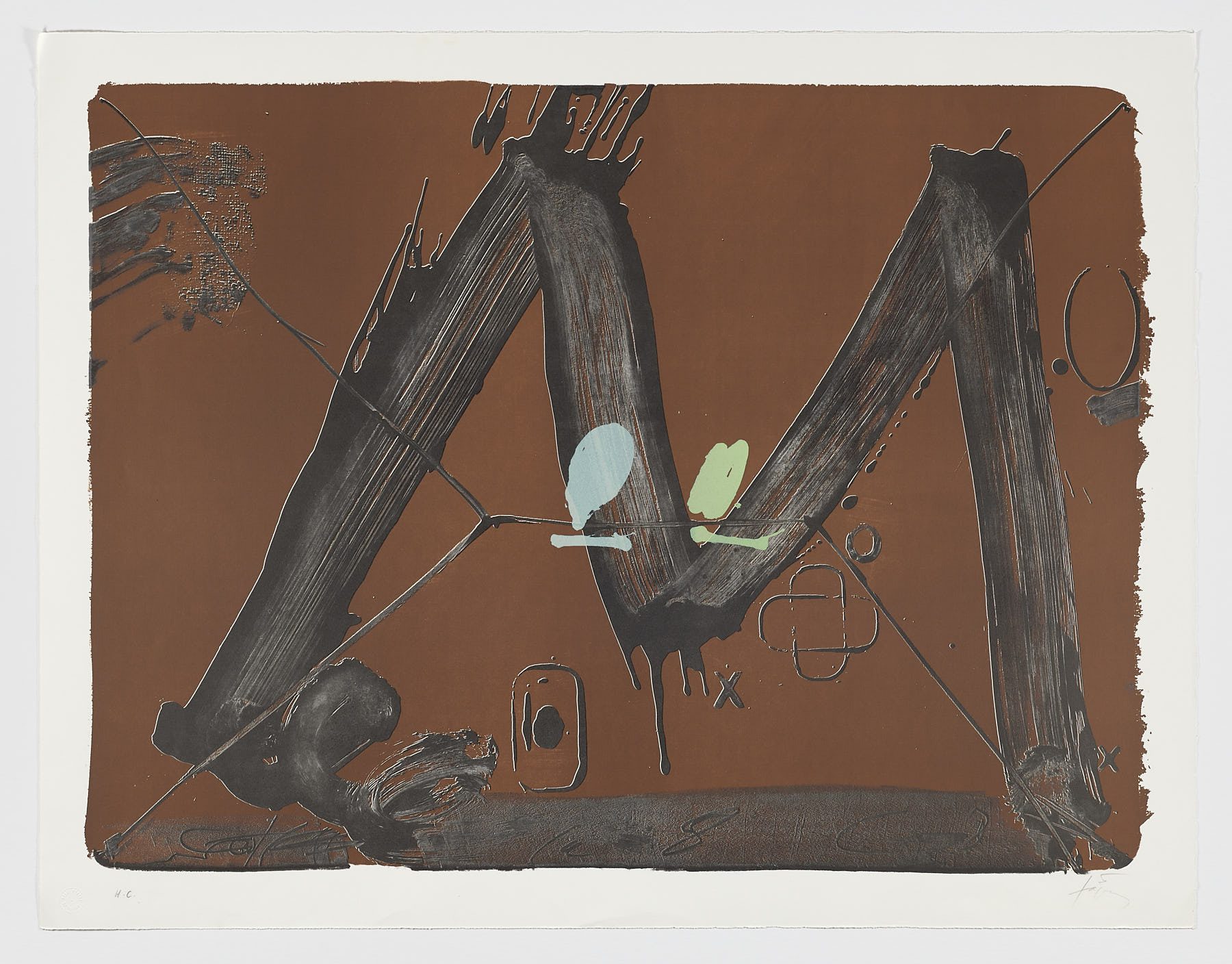 Grand M avec taches, Antoni Tàpies