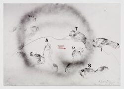 Cercle et empreintes de pieds, Antoni Tàpies