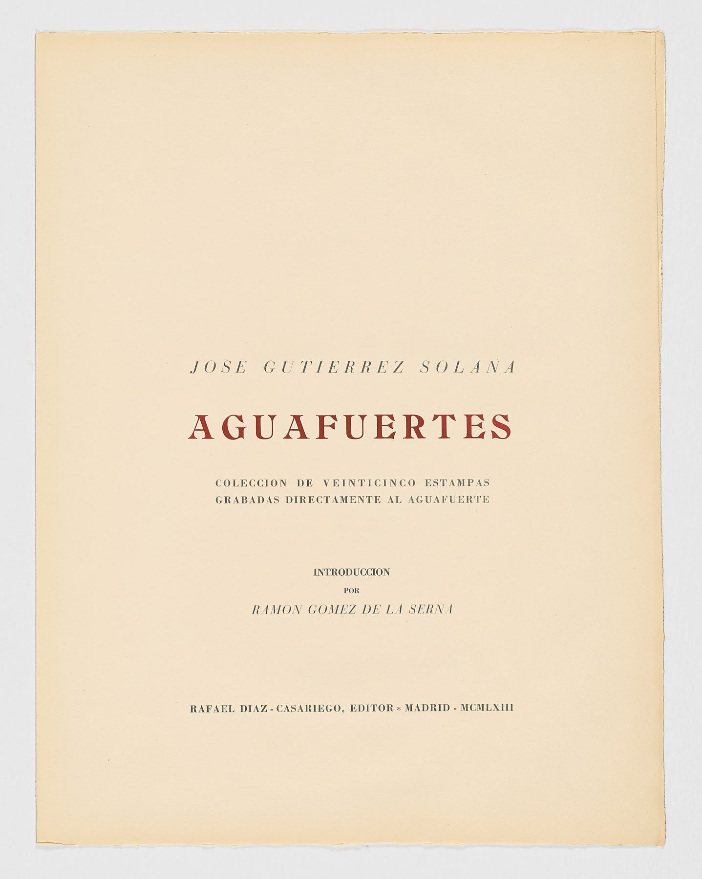 Aguafuertes. 1963-José Gutiérrez Solana-Ramón Gómez de la Serna