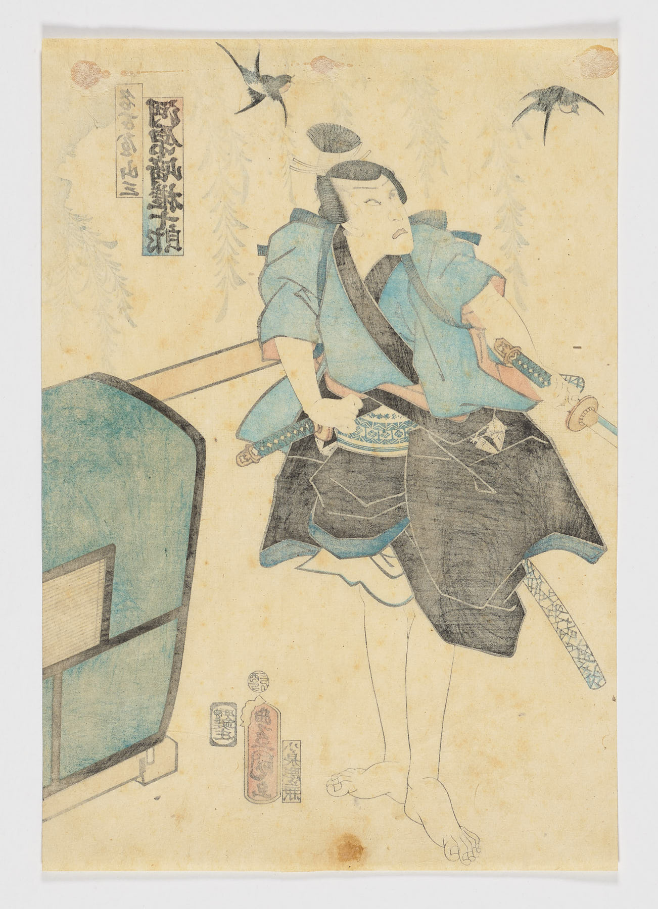 Kawarazaki Gonjuro interpretando a Nagoya Sansa, Utagawa Toyokuni II (Utagawa Toyoshige)
