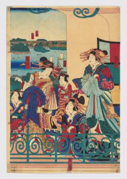 Yokohama Honchō... ni Miyozaki... kenkin zu — «Vista detallada de Yokohama Honchō y el barrio de placer de Miyozaki»