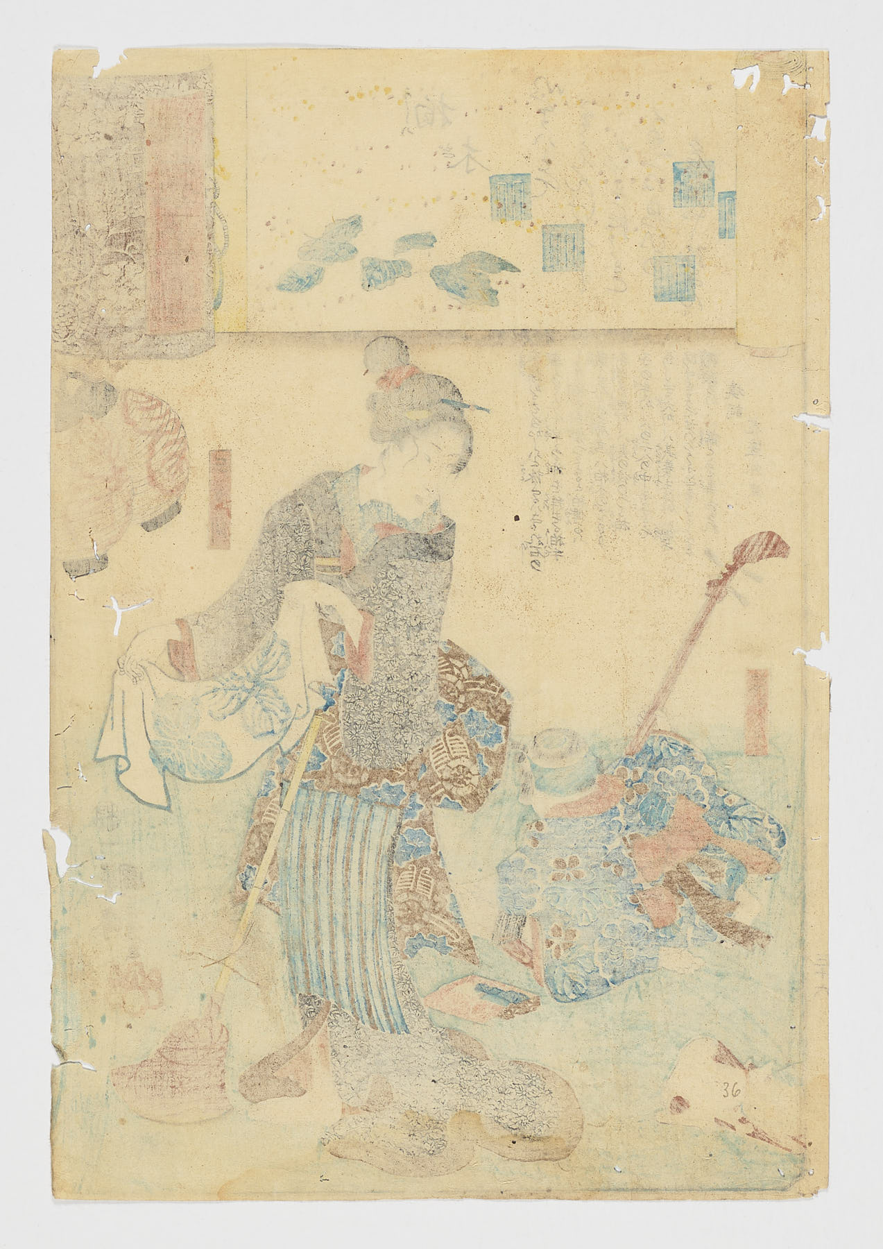 Kashiwagi (Roble n.° 36) / Genji kumo ukiyoe awase - Imagen 2