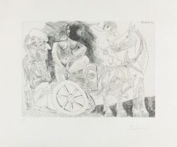 Carro romano conducido por un atleta, con Cupido y viejos, Pablo Picasso