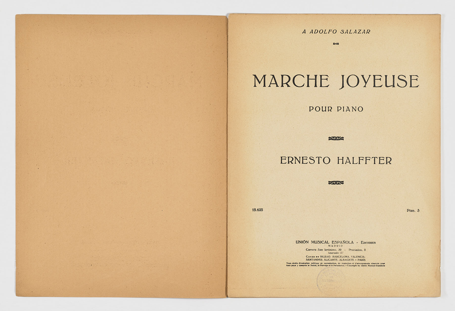 Ernesto Halffter - Marche Joyeuse 1925 - Imagen 2