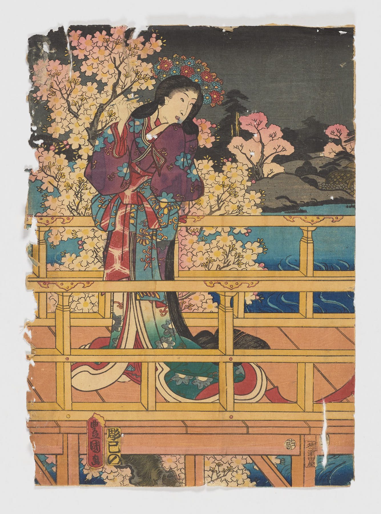 Kigantei no yozakura, Utagawa Kunisada (Toyokuni III)